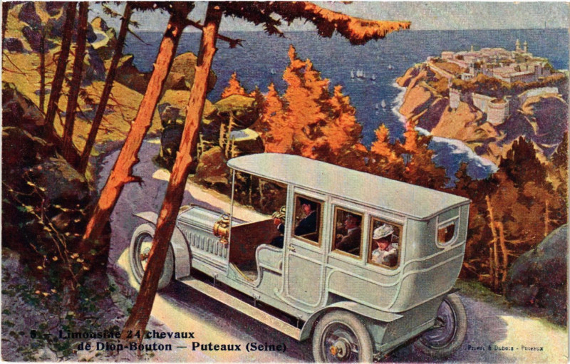 Carte postale ancienne Limousine 24 chevaux de Dion-Bouton