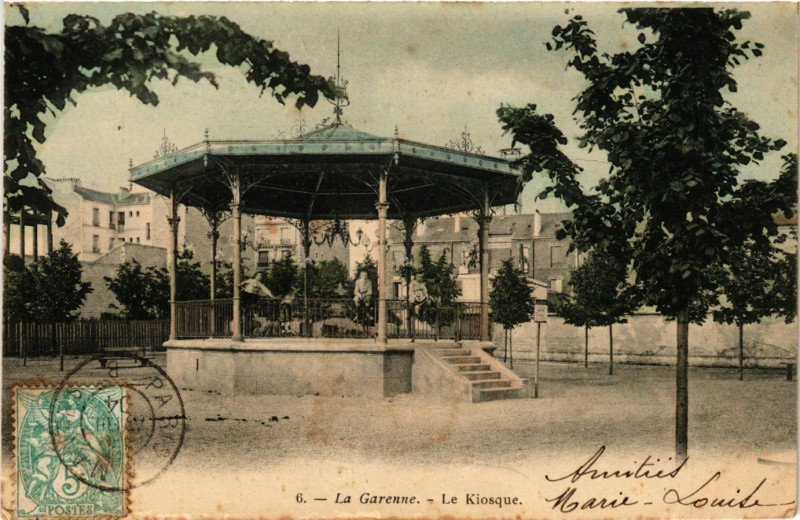 Carte postale ancienne La Garenne - Le Kiosque