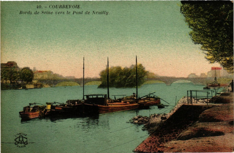 Carte postale ancienne Courbevoie - Bords de Seine vers à Courbevoie
