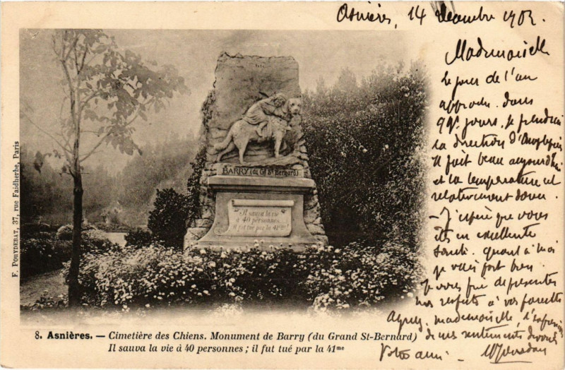 Carte postale ancienne Asnieres - Cimetiere des Chiens