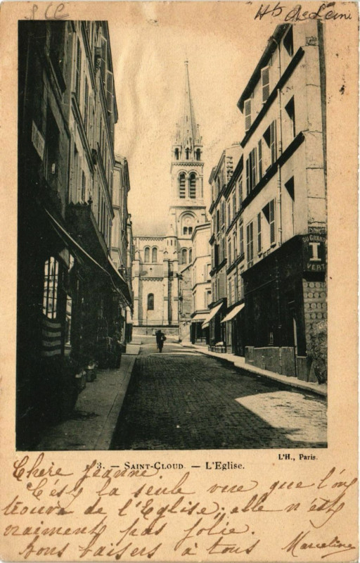 Carte postale ancienne Saint-Cloud - L'Eglise à Saint-Cloud