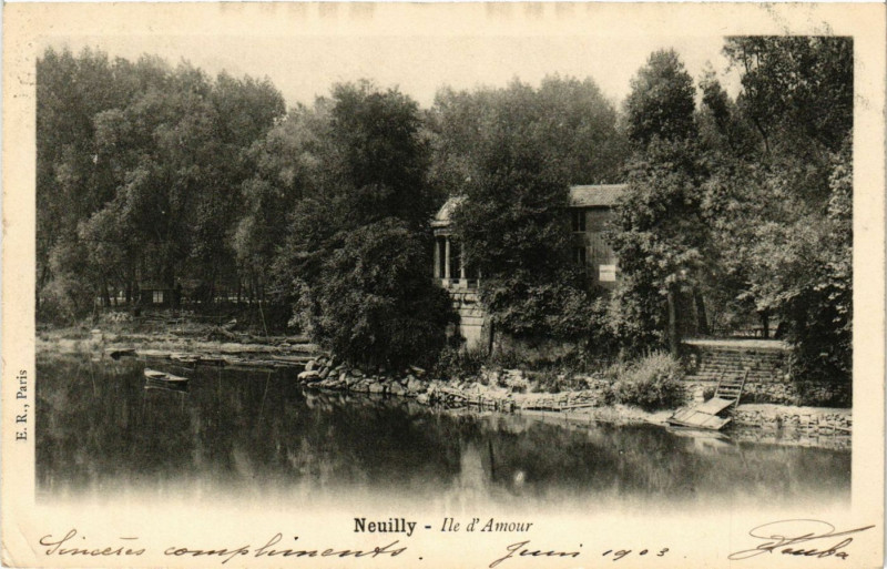 Carte postale ancienne Neuilly - Ile d'Amour