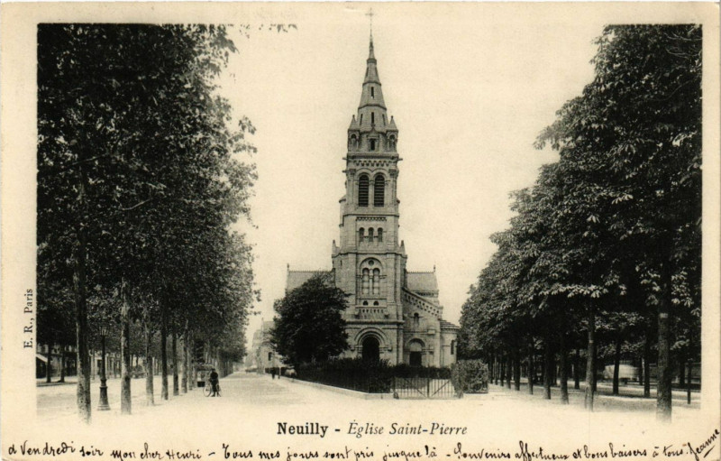 Carte postale ancienne Neuilly - Eglise Saint-Pierre