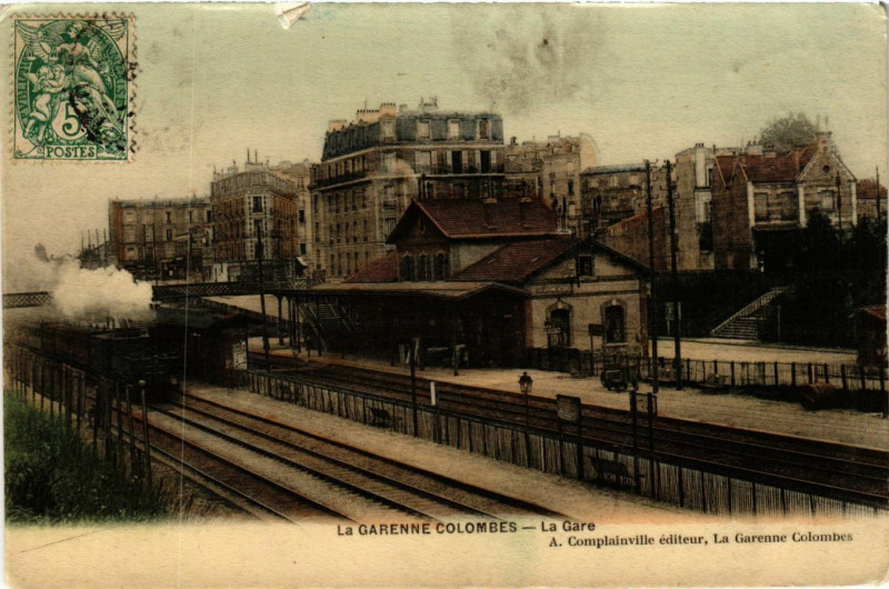 Carte postale ancienne La Garenne Colombes - La Gare à Colombes