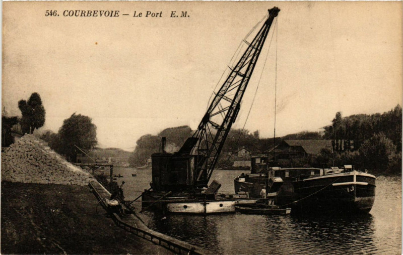 Carte postale ancienne Courbevoie - Le Port à Courbevoie
