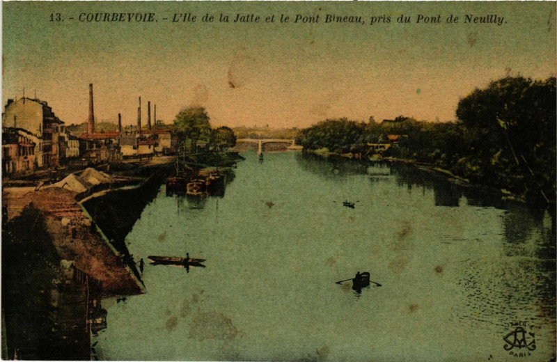 Carte postale ancienne Courbevoie - L'Ile de la Jatte à Courbevoie