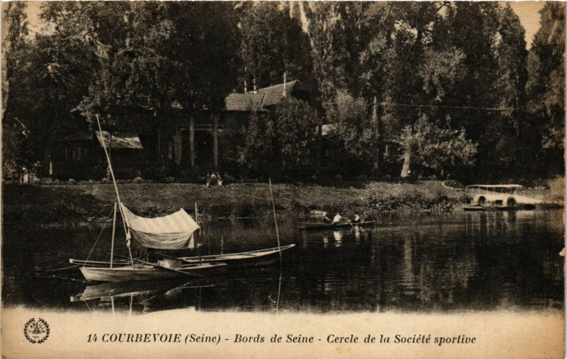 Carte postale ancienne Courbevoie - Bords de Seine à Courbevoie