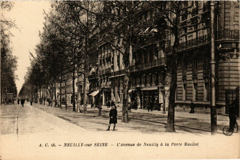 Carte postale ancienne Neuilly sur Seine - L'Avenue de Neuilly à Neuilly-sur-Seine