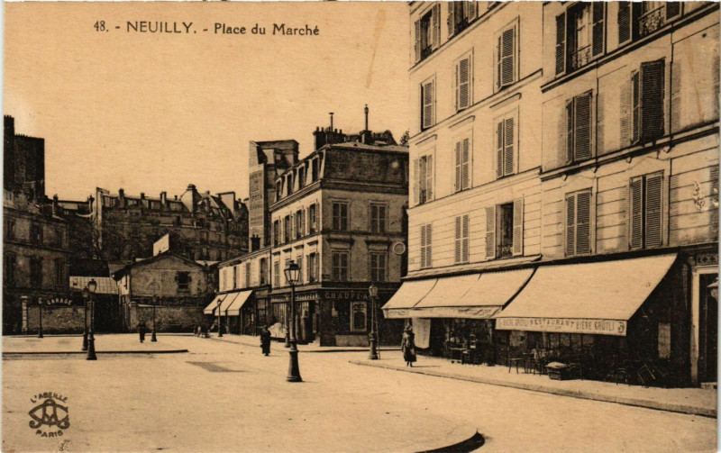 Carte postale ancienne Neuilly - Place du Marche