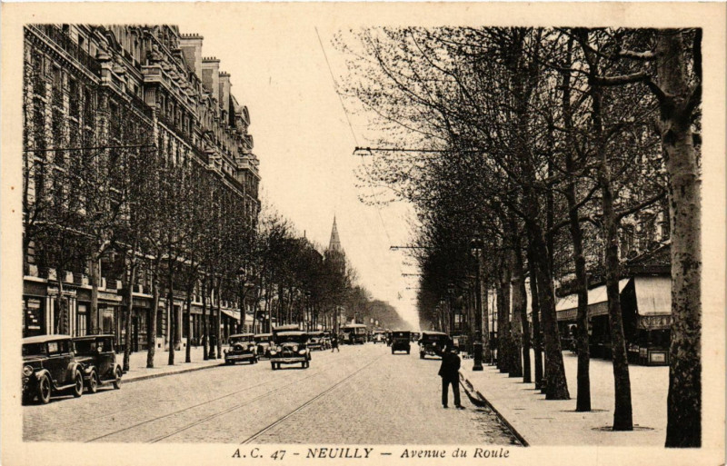 Carte postale ancienne Neuilly - Avenue du Route