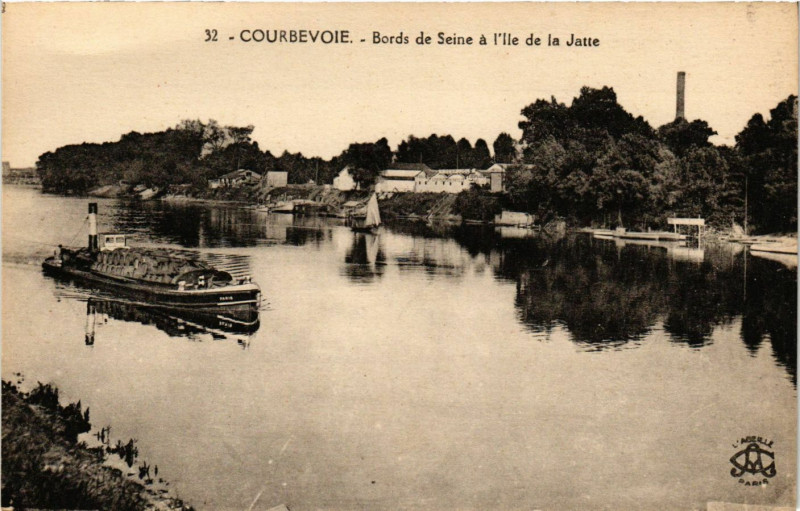 Carte postale ancienne Courbevoie - Bords de Seine à Courbevoie