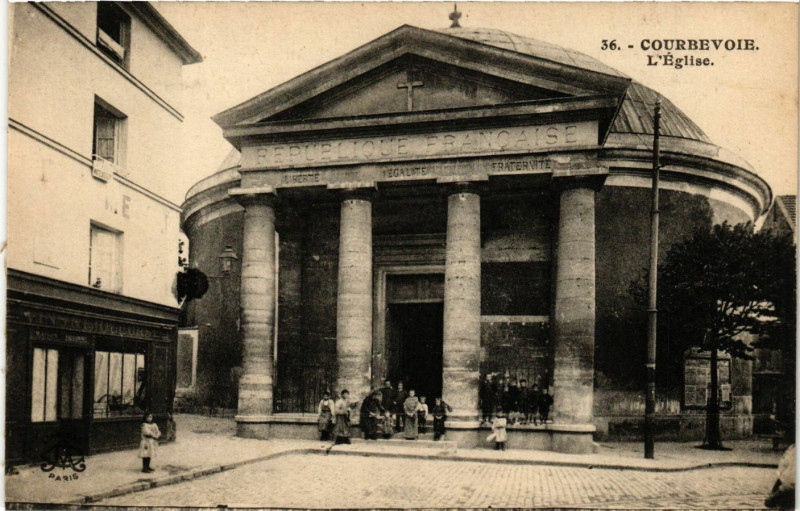 Carte postale ancienne Courbevoie - L'Eglise à Courbevoie