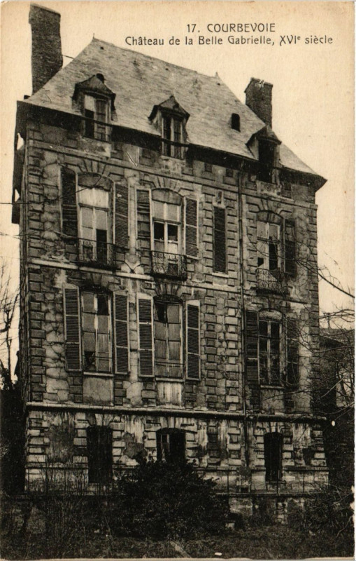 Carte postale ancienne Courbevoie - Chateau de la Belle Gabrielle à Courbevoie