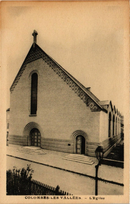 Carte postale ancienne Colombes les Vallees - L'Eglise à Colombes