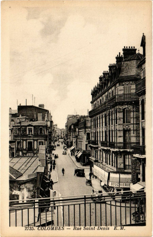 Carte postale ancienne Colombes - Rue Saint-Denis à Colombes