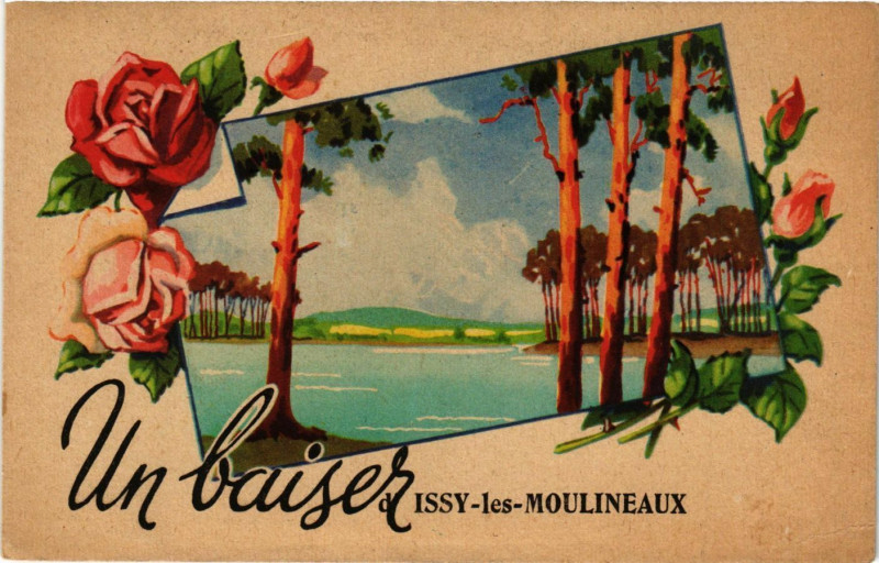 Carte postale ancienne Une baiser d'Issy les Moulineaux à Issy-les-Moulineaux