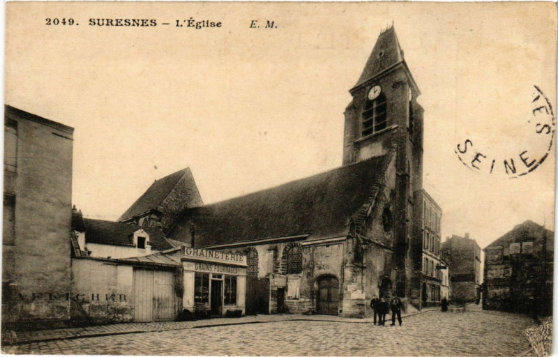 Carte postale ancienne Suresnes - L'Eglise à Suresnes
