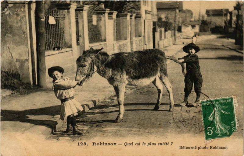 Carte postale ancienne Robinson - Quel est le plus entete