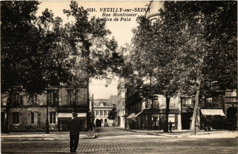 Carte postale ancienne Neuilly-sur-Seine - Rue Montrosier à Neuilly-sur-Seine