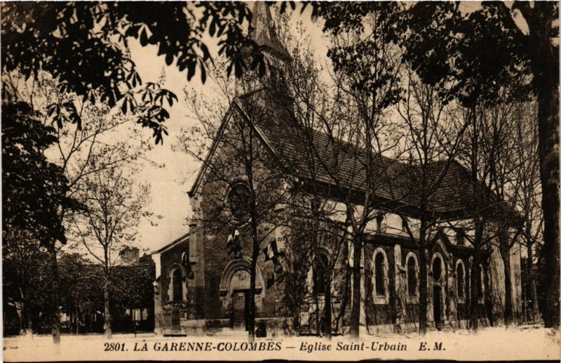Carte postale ancienne La Garenne-Colombes - Eglise Saint-Urbain à La Garenne-Colombes
