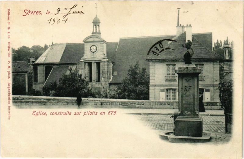 Carte postale ancienne Eglise construite sur pilotis en 675