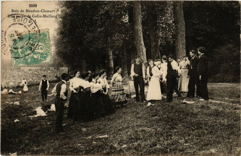 Carte postale ancienne Bois du Meudon-Clamart - Une partie de Colin-Maillard à Clamart