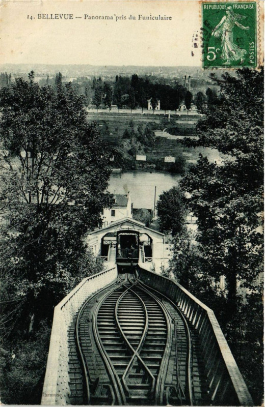 Carte postale ancienne Bellevue - Panorama pris du Funiclaire