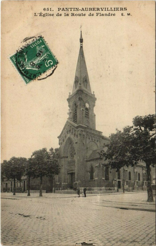 Carte postale ancienne Pantin-aubervilliers L'Eglise à Pantin