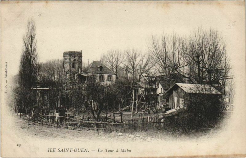 Carte postale ancienne Ile Saint-Ouen - La Tour à Mahu à Saint-Ouen-sur-Seine