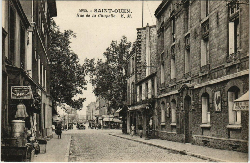 Carte postale ancienne Rue de la Chapelle à Saint-Ouen-sur-Seine