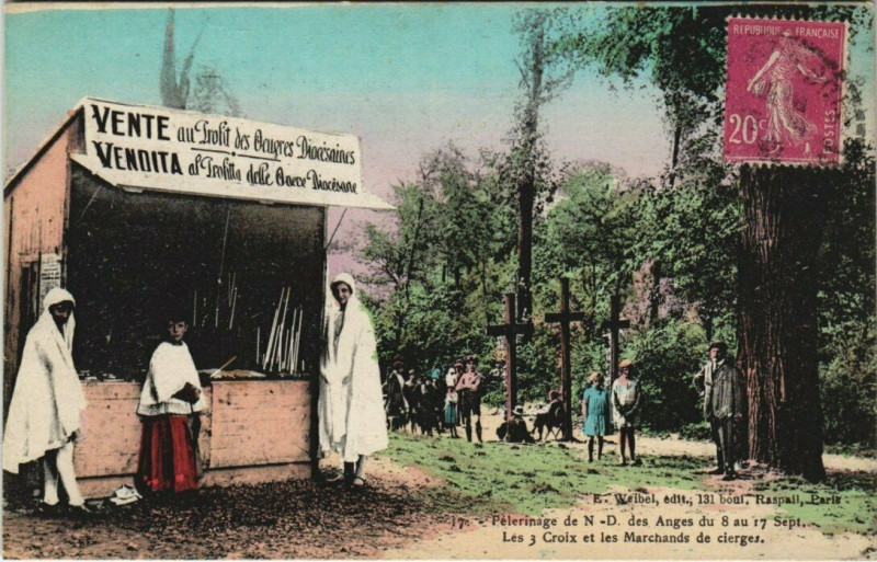 Carte postale ancienne Pelerinage de N -D des Anges du 8 au 17 Sept.