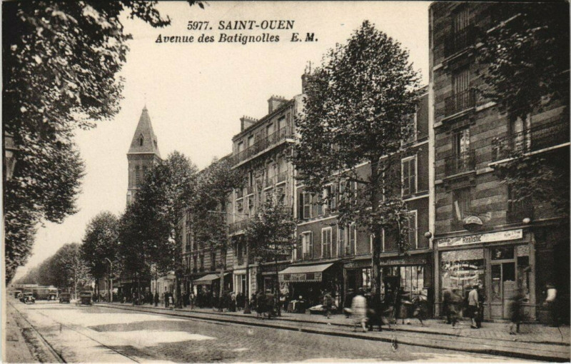 Carte postale ancienne Avenue des Batignolles à Saint-Ouen-sur-Seine