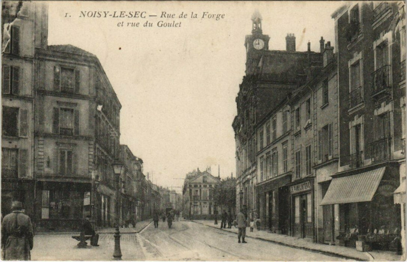 Carte postale ancienne Noisy-le-Sec - Rue de la Forge et rue du Goulet à Noisy-le-Sec