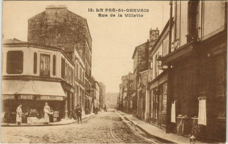 Carte postale ancienne Le Pre Saint-Gervais - Rue de la Villette