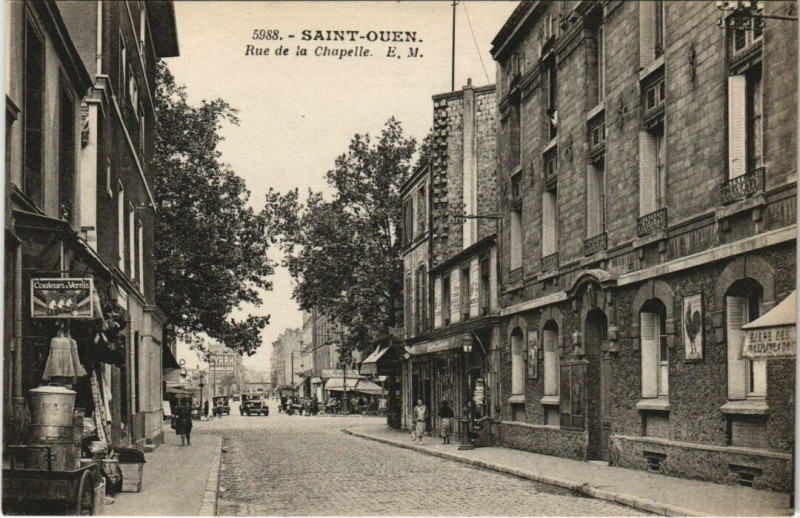 Carte postale ancienne Rue de la Chapelle à Saint-Ouen-sur-Seine