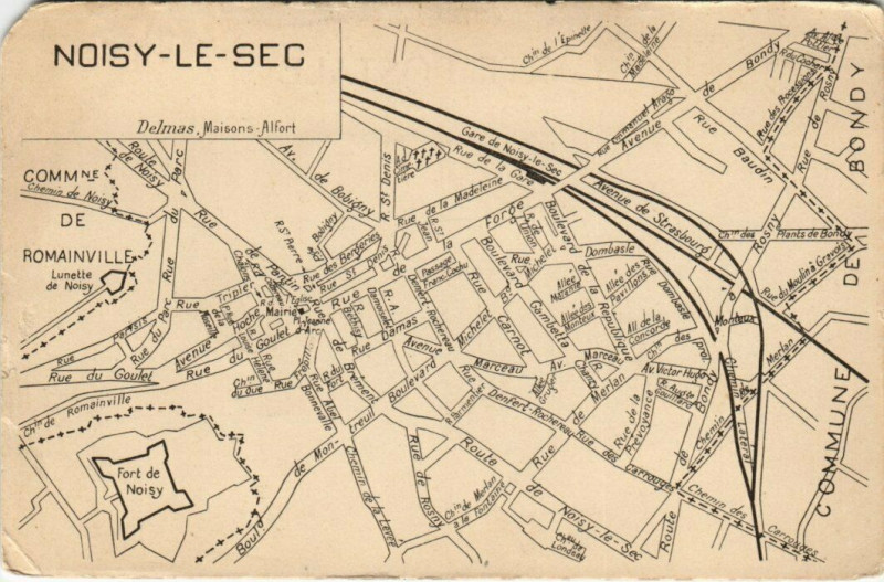 Carte postale ancienne Noisy-le-Sec - Delmas Maisons-Alfort à Noisy-le-Sec