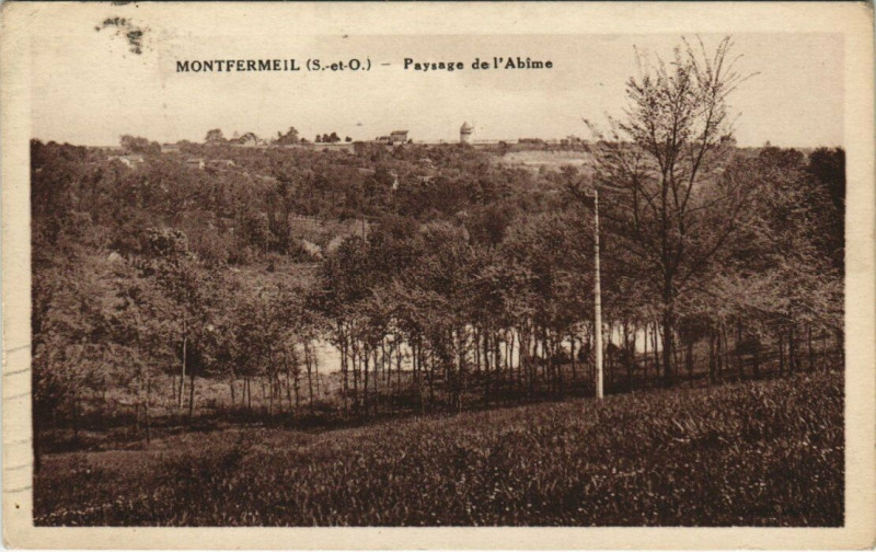 Carte postale ancienne Montfermeil - Paysage de l'Abime à Montfermeil