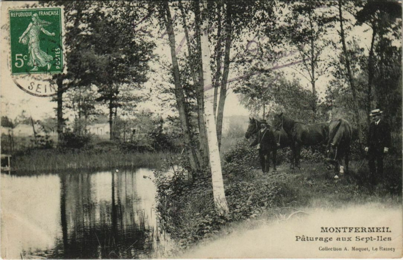Carte postale ancienne Montfermeil - Paturage aux Sept-Iles à Montfermeil