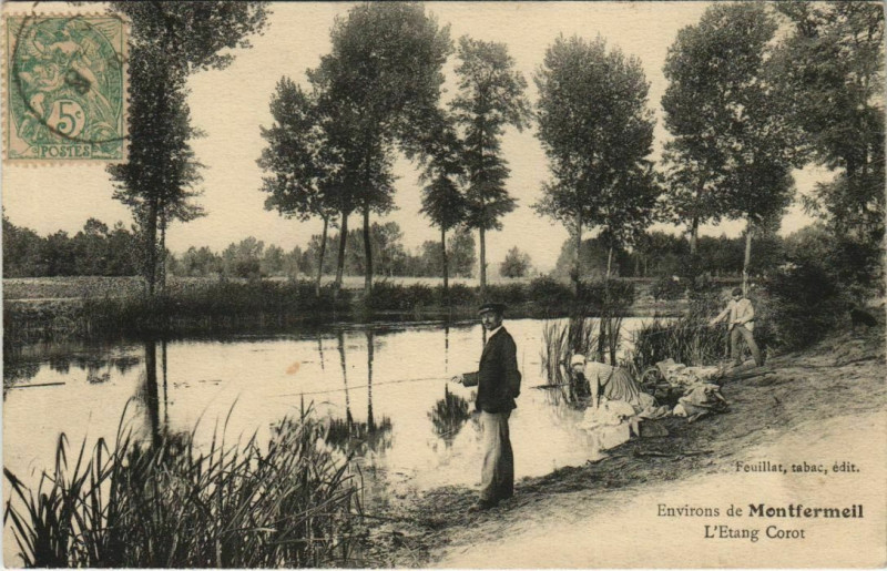Carte postale ancienne Environs de Montfermeil - L'Etang Corot à Montfermeil