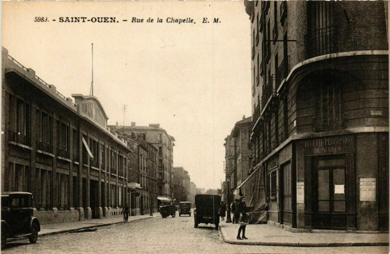 Carte postale ancienne Rue de la Chapelle à Saint-Ouen-sur-Seine