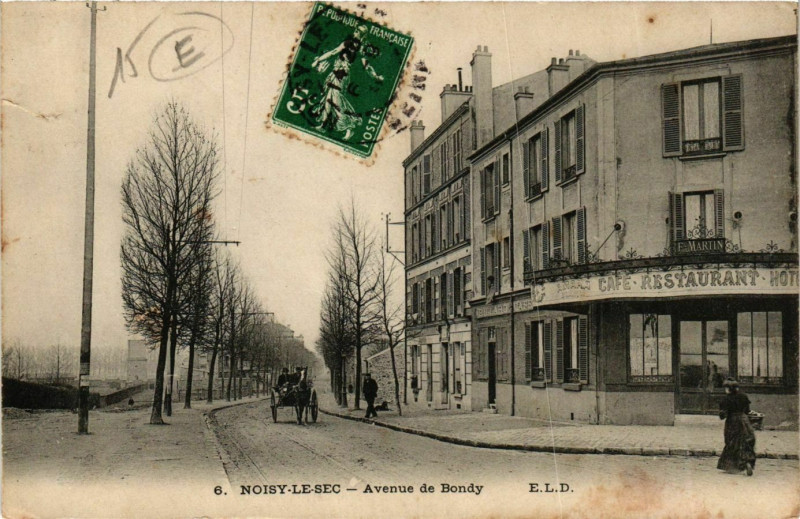 Carte postale ancienne Noisy-le-Sec Avenue de Bondy à Noisy-le-Sec