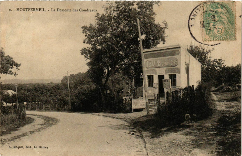 Carte postale ancienne Montfermeil La Descente des Coudreaux à Montfermeil