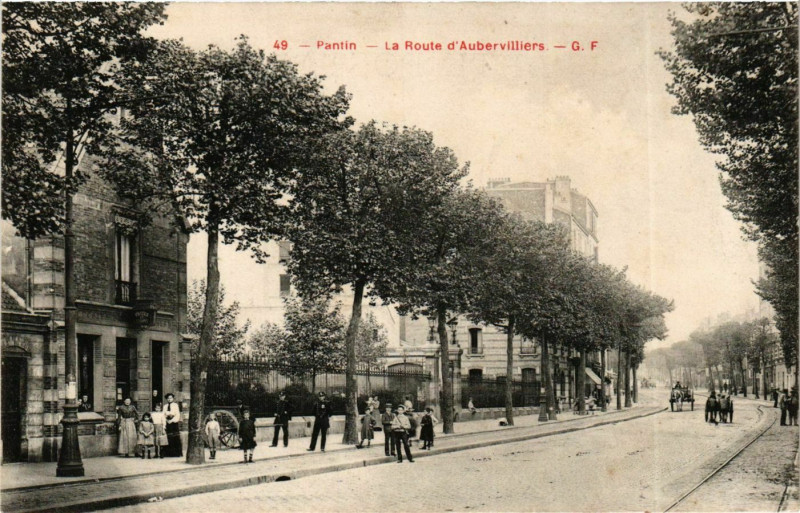 Carte postale ancienne Pantin Route d'Aubervilliers à Pantin