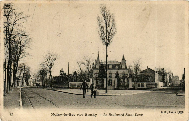 Carte postale ancienne Noisy-le-Sec vers Bondy Boulevard St-Denis à Noisy-le-Sec