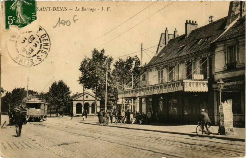 Carte postale ancienne Saint-Denis Le Barrage à Saint-Denis