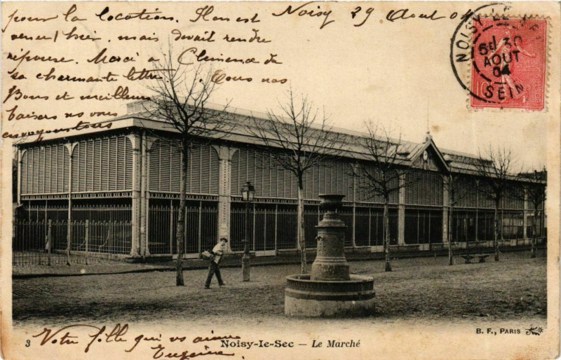 Carte postale ancienne Noisy-le-Sec Le Marché à Noisy-le-Sec