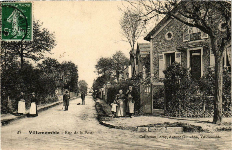 Carte postale ancienne Villemomble Rue de la Poste à Villemomble