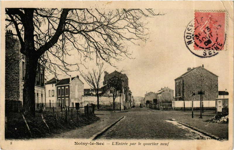 Carte postale ancienne Noisy-le-Sec Entrée par le quartier neuf à Noisy-le-Sec
