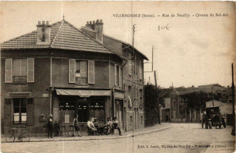 Carte postale ancienne Villemomble Rue de Neuilly Civette du Bel-Air à Villemomble
