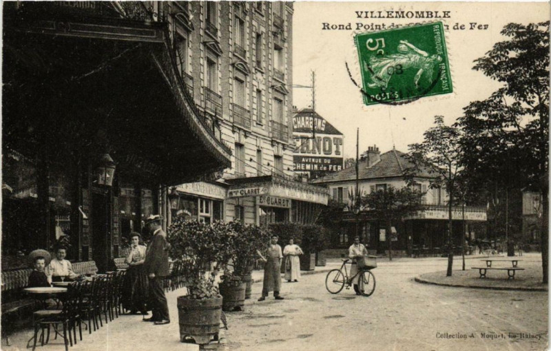Carte postale ancienne Villemomble Rond Point du Chemin de Fer à Villemomble